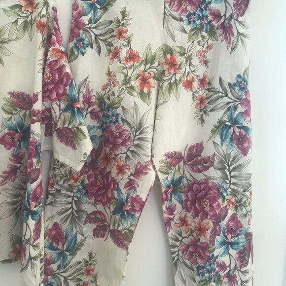 Bryn Walker lounge set women's L floral Linen Italian fabric US lagenlook gift - Picture 4 of 14